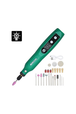 5-Speed Hız Ayarı Mini Elektrikli Öğütücü Takım Seti Usb Şarj Taşlama Makinesi Yeşil