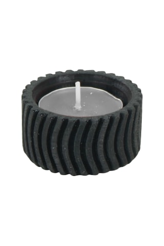 Mumluk Şamdan Tealight Mum Uyumlu Tekerlek Model - Siyah