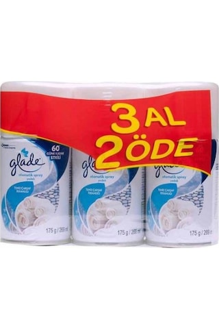 Glade Otomatik Sprey Oda Kokusu Yedek Temiz Çarşaf Ferahlığı 3 x 269 ML Glade Otomatik Sprey Oda Kokusu Yedek Temiz Çarşaf Ferahlığı 3 x 269 ML