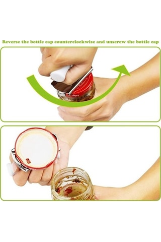 Moly Zayıf Eller İçin Kolay Ayarlanabilir Tutacaklı Kavanoz Açacağı A Yeşil Paslanmaz Çelik Yeşil