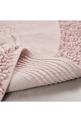 Tiffany Oval 2'li Pamuklu Klozet Takımı Pudra Banyo Paspas Seti 60 x 100 / 50 x 60 CM Pudra