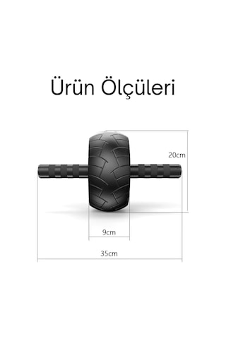 Evapera Profesyonel Ab Wheel Roller Karın Kası Göğüs Egzersiz Fitness Tekerleği Mekik Aleti Max150kg Siyah