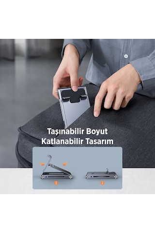 Juo Alüminyum Katlanabilir Metal Masaüstü Telefon Tutucu Standı Uzay Grisi