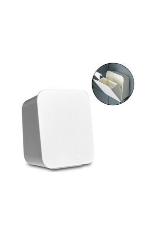 Singree Duvar Yapışkanlı Hijyenik Saklama Kutusu - Pamuklu Çubuk, Ped Ve Makyaj Malzemeleri İçin Beyaz