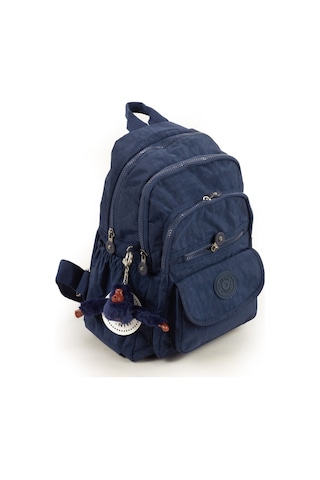 Krinkıl / Klinkır Su Geçirmez Ithal Kumaş Çok Gözlü Günlük Küçük Kadın Sırt Çantası Lacivert 8317 Lacivert