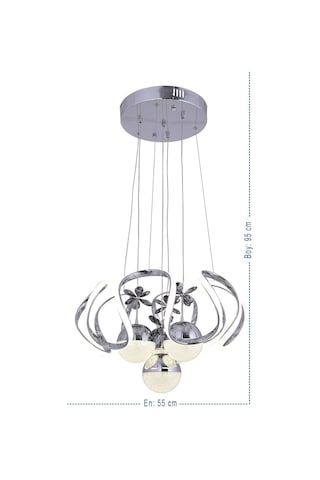 Heracles 3 Renk Gümüş Sarı Beyaz Ve Gün Işığı Luxury Led Kristal Taşlı Avize Çok Renkli