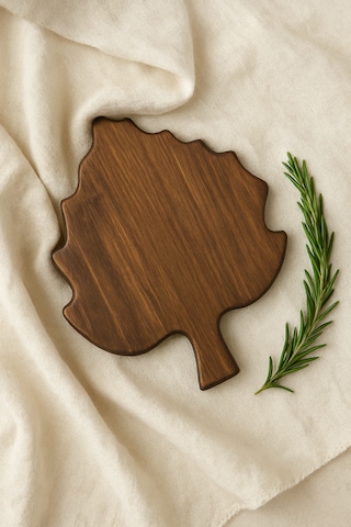 Fam Wood Art 3'lü Ahşap Çınar Yaprağı ,organizer,çok Amaçlı Stand Kesme Tahtası 21 Cm X 28 Cm Kahverengi