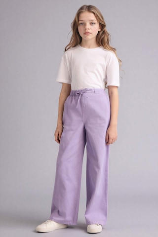 Defacto Wıde Leg Düz Paça Gabardin Pantolon Kız Çocuk G0607a826smpr143 Mor-pr143