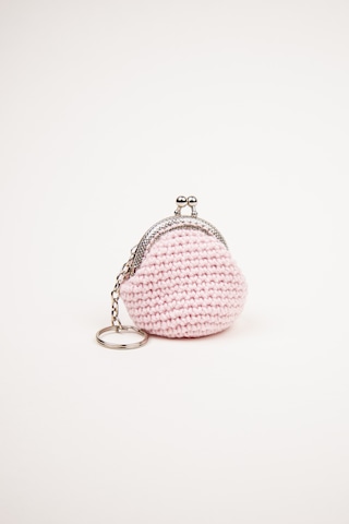 Fabric Craft Bag Mini Bozuk Para Cüzdanı Anahtarlık Klipsli Açık Pembe