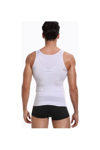 Ff Fit Form Giyim Erkek Göbek Ve Gögüs Toparlayıcı Destekleyici Korse Atlet Beyaz Renk Beyaz