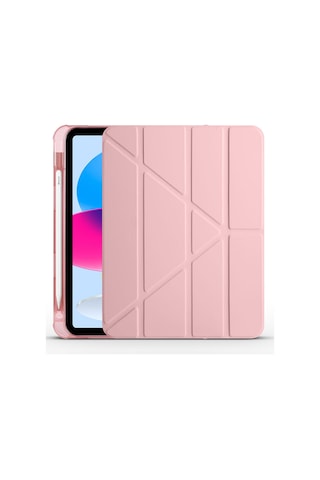 Apple İpad Air 4.nesil Uyumlu 10.9 2022 Kılıf Kalem Bölmeli Farklı Stand Arkası Yumuşak Silikon Arka Kapak