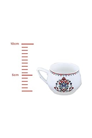 Karaca Nakkaş 6 Kişilik Kahve Fincanı Takımı 100 Ml Açık Ahşap