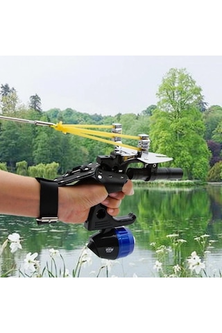 Lazerli Olta Sapı Balıkçılık Makaralı El Tipi Balık Avı Aparatı Kamp Outdoor Siyah