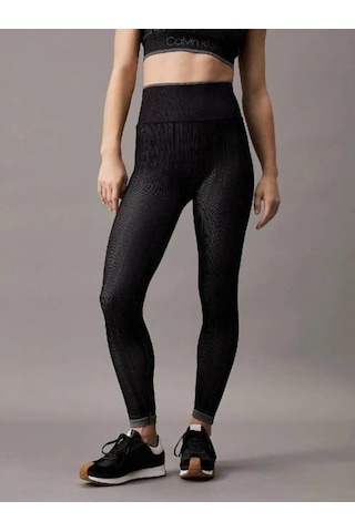 Calvin Klein Kadın Siyah Yüksek Bel Slim Fit Tayt Çok Renkli