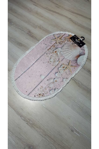 Yamalı Home Evak1880 Pembe 2'Li Klozet Takımı Oval Banyo Paspası Pembe