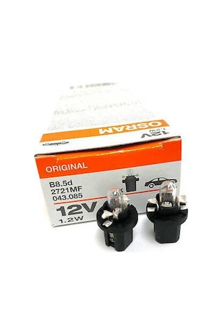 10 Adet Osram 12V T5 1.2W Dipsiz Gösterge Ampulü Duylu 2721Mf