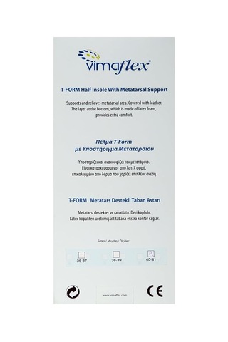 Kifidis 9ems2tabu000009 Dl 025 T-form Metatars Destekli Yarım Tabanlık 40-41 Çok Renkli