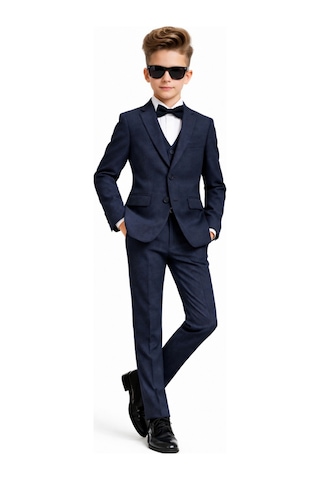 Ahengim Erkek Çocuk Slim Fit Premium Damatlık Smokin Takım Elbise Ak4000 Lacivert