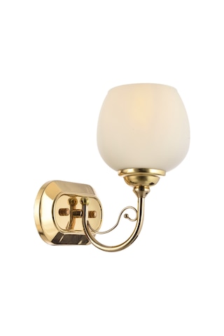 Lamore Home Belçim Opal Camlı Tekli Sarı Aplik Sarı