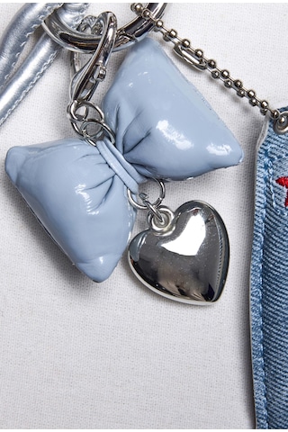 Mavi Çoklu Obje Charm Anahtarlık Telefon Denim Ve Çanta Aksesuarı