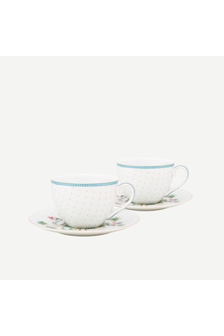 Beyaz Porselen Çay Fincan Seti 280 Ml