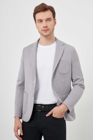 Morven Erkek Gri Örme Slim Fit Torba Cep Mono Yaka Spor Ceket 24ms002021100 Gri