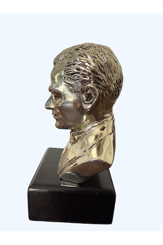Atatürk Heykel Biblo 20 Cm Gümüş Renk