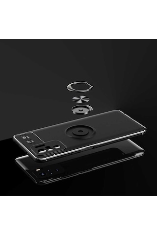 Xiaomi Redmi Note 10 Kılıf Zore Ravel Silikon Kapak Siyah-Mavi