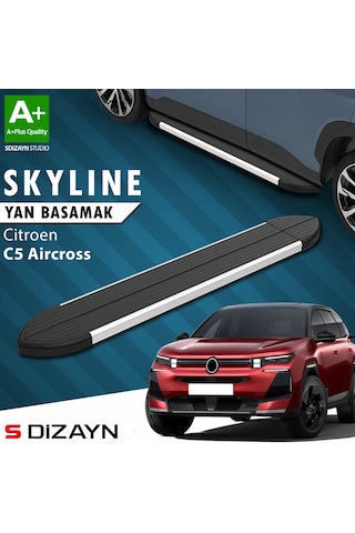 S-dizayn Citroen E-c5 Aircross Elektrikli Skyline Aluminyum Yan Basamak 193 Cm 2024 Üzeri A+ Kalite