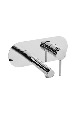 Clavıjo Duvara Monte Lavabo Bataryası, Tek Kulplu, Pirinç Gövde Gümüş