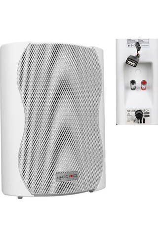 Magicvoice F-lhy5s 5.25" 13.5 Cm Hat Trafolu Duvar Tipi Sütun Hoparlör 20w Rms / 180w Peak - Mp3 Usb Uyumlu - Beyaz