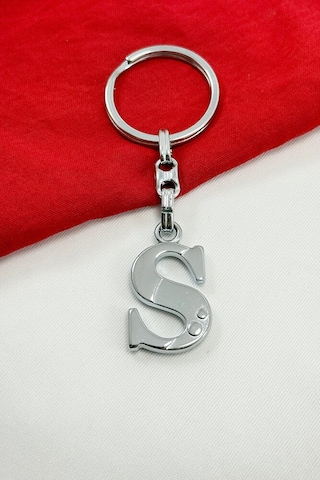 Gümüş Renkli Metal S Harfi Anahtarlık / Harfli Çanta Süsü