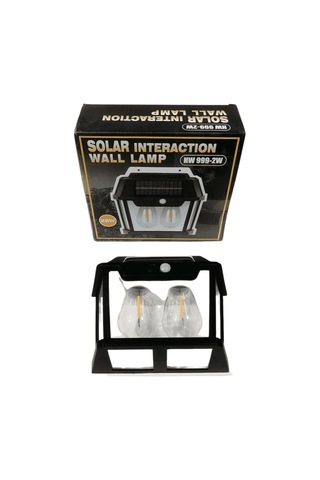 28 Watt Solar 2 Li Duvar Lambası Siyah