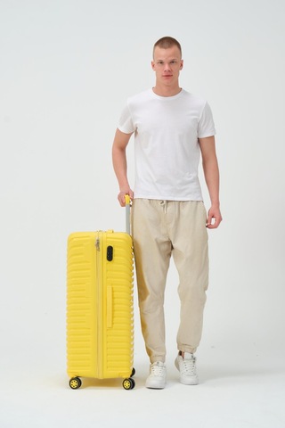 Keo-plus Sarı Büyük Boy Silikon Kırılmaz Pp Valiz Sarı