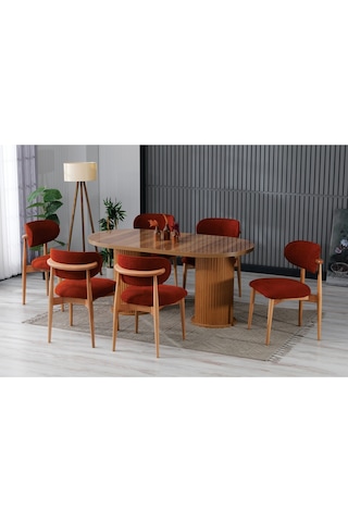 Dior Bohem Masa Sandalye Takımı Mutfak Salon Ofis Takımı Yemek Odası Takımı: Bordo