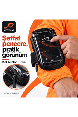 Motenar Kola Takılan Telefon Tutucu 6,7 İnç Siyah Kol Telefon Tutucu