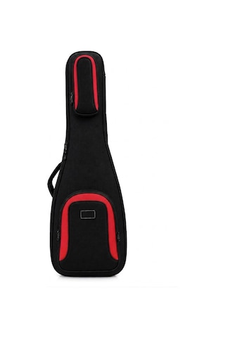 Profesyonel Kalın Akustik Gitar Kılıfı-çantası - Siyah - Kırmızı 1900 Denye Lüx Kumaş - %100 Su Geçirmez