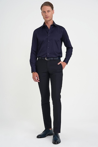 Efor Slim Fit %100 Pamuk Non Iron Kumaş Klasik Lacivert Gömlek Gk 734 Lacivert