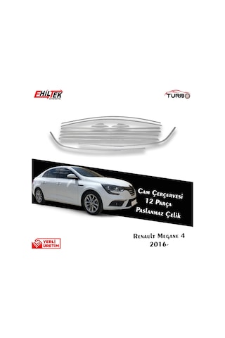 S-Dizayn  Renault Megane 4 Sd Krom Cam Çerçevesi 12 Prç 2016 ve Üzeri
