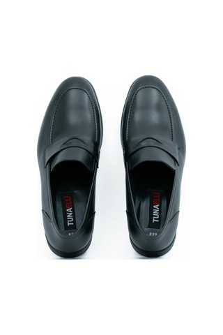 Tuna Hakiki Deri Loafer Model Erkek Ayakkabı Kauçuk Taban - 668 Siyah