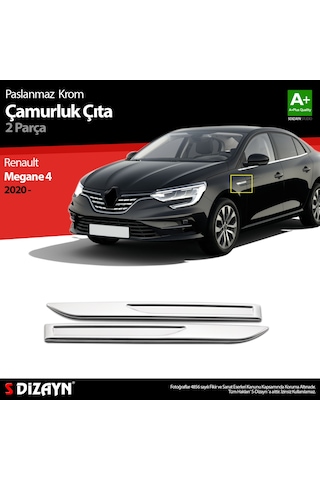 S-dizayn Renault Megane 4 Krom Çamurluk Sinyal Çıtası 2 Prç. 2020 Üzeri