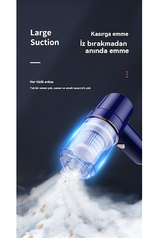 Besthome1 Emme Ve Üflemeli 3in1 Kablosuz Araç Elektrikli Süpürgesi Beyaz Model