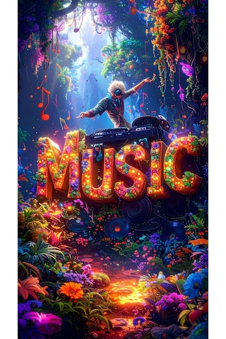 Müzik Ruhun Gıdası 1 Ev Duvar Salon Güzellik Salonu Ofis Dükkan Dekarasyon Kanvas Tablo