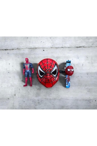 Örümcek Adam - Aksiyon Figürü, Maske Ve Projeksiyonlu Kol Saati 3'lü Oyuncak Seti Spider - Man