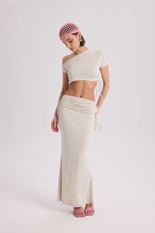 Mai Collection Mai Studios Co. Ivan Büzgülü Bej Crop Etek Takım Bej