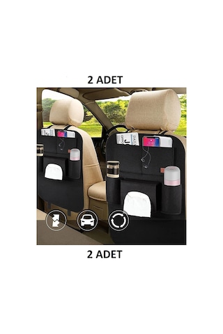 2li Araç Bardaklık Araba Oto Araç İçi Koltuk Arkası Organizer