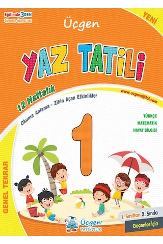 Üçgen 1. Sınıftan 2.sınıflara Geçenler İçin Yaz Tatil Seti Tatil+problem Kitabı