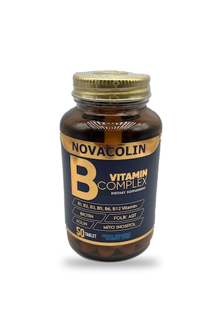 Novacolin Vitamin B Complex B1 B2 B3 B5 B6 B12 Biotin 50 Tablet