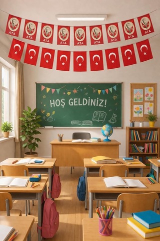 23 Nisan Süsleri 23 Nisan Hediyeleri İpli Ay Yıldızlı Bayrak 50 Li, 50'li Mini İ Pli Ata Baskılı Bayrak