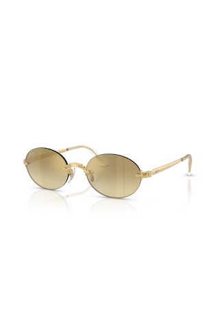 Ray-ban Rb 3929 0017ı 54 A Ap Rocky Unisex Oval Gold Aynalı Metal Güneş Gözlüğü Altın